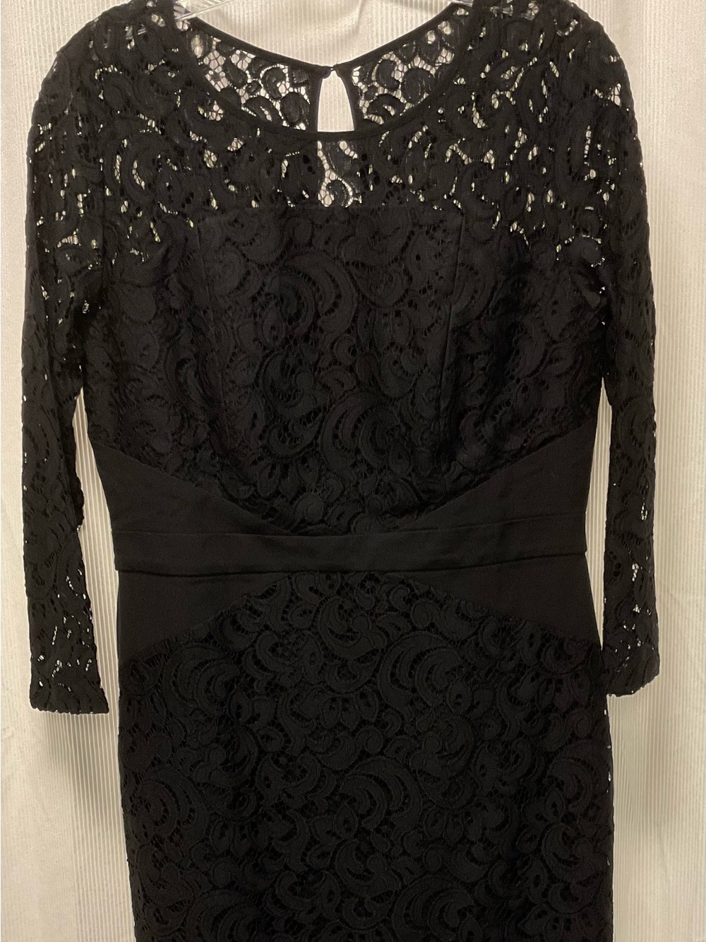 STYLEWE Black Lace Long Sleeve Fit-and-Flare Dress
